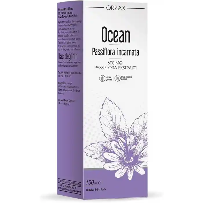 Orzax Ocean Passiflora 600 mg Takviye Edici Gıda Şurubu 150 mL