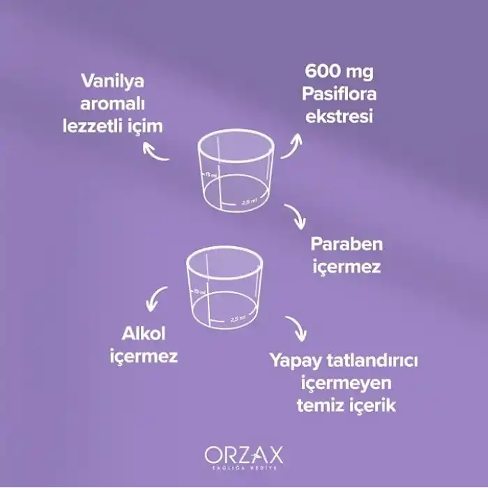 Orzax Ocean Passiflora 600 mg Takviye Edici Gıda Şurubu 150 mL