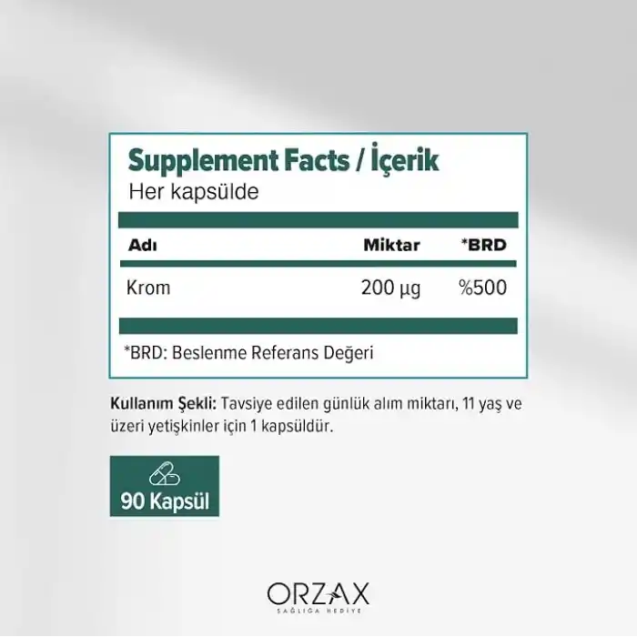 Orzax Ocean Krom Pikolinat 20 Mcg 90 Kapsül