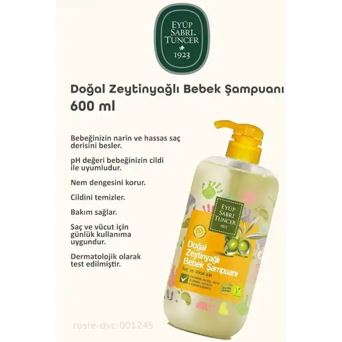 Eyüp Sabri Tuncer Doğal Zeytinyağlı Bebek Şampuanı (600 Ml)