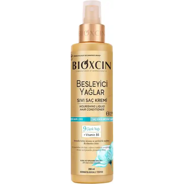 Bioxcin Besleyici Yağlar Sıvı Saç Kremi 200 ml – 9 Çiçek Yağı, Vitamin B5 ve BioComplex B11 ile Kuru ve Yıpranmış Saçlar İçin Yoğun Bakım