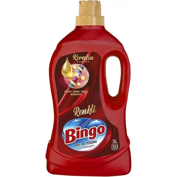Bingo Sıvı Çamaşır Deterjan Bakım Renkli 50 Yıkama, 3000 ml