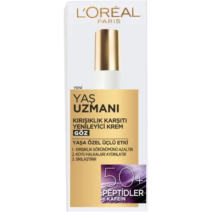LOreal Paris Yaş Uzmanı 50+ Kırışıklık Karşıtı Yenileyici Göz Kremi