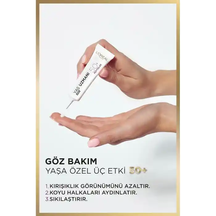 LOreal Paris Yaş Uzmanı 50+ Kırışıklık Karşıtı Yenileyici Göz Kremi