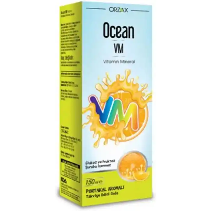 Ocean VM Vitamin Mineral Portakal Aromalı Şurup 150 mL