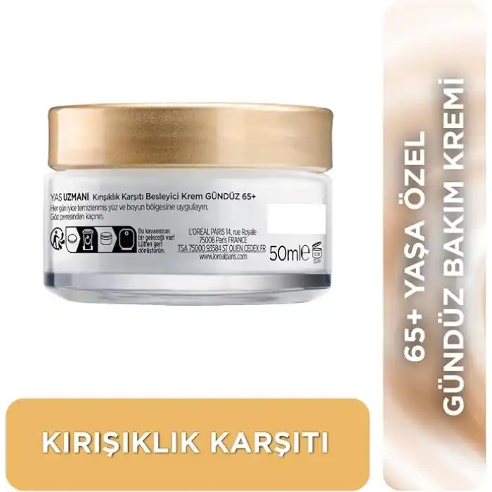 LOREAL PARIS Yaş Uzmanı 65+ Kırışıklık Karşıtı Besleyici Krem