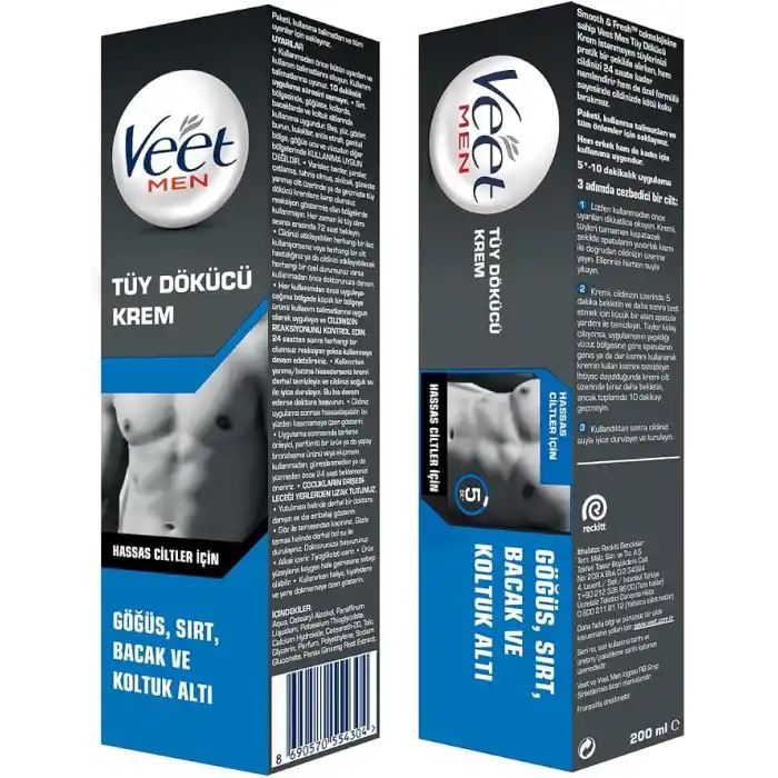 Veet Men Tüy Dökücü Krem Erkeklere Özel Hassas Ciltler İçin (1 x 200 ML)