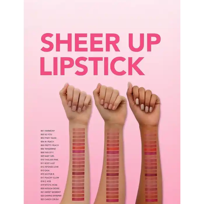 Flormar Sheer Up Besleyici ve Nemlendirici Etkili Doğal Renk Veren Kremsi Dokulu Parlak Ruj No. 012 - Intense Love