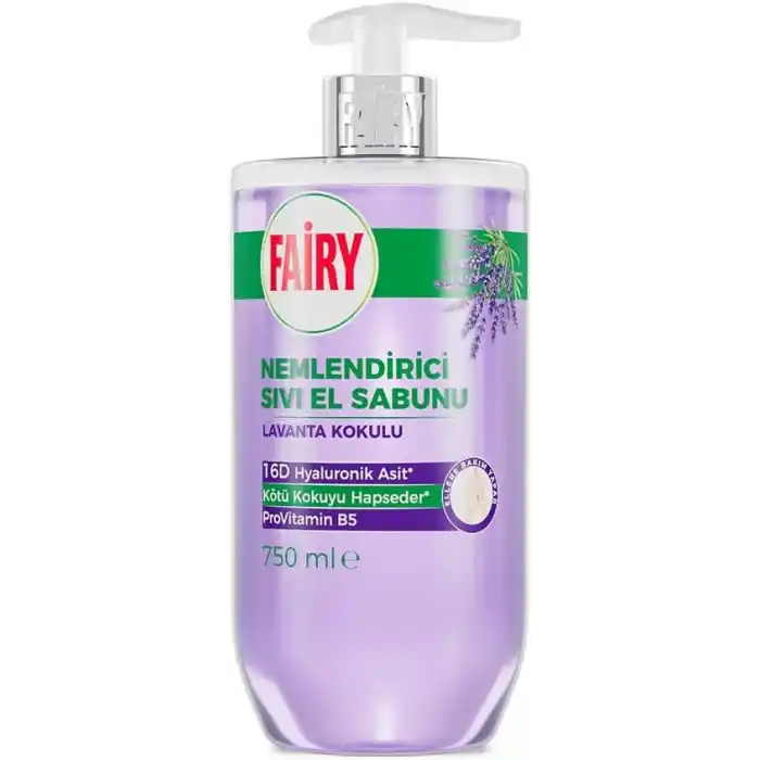 Fairy Nemlendirici Sıvı Sabun 750 ml | Lavanta | 16D Hyaluronik Asit, ProVitamin B5