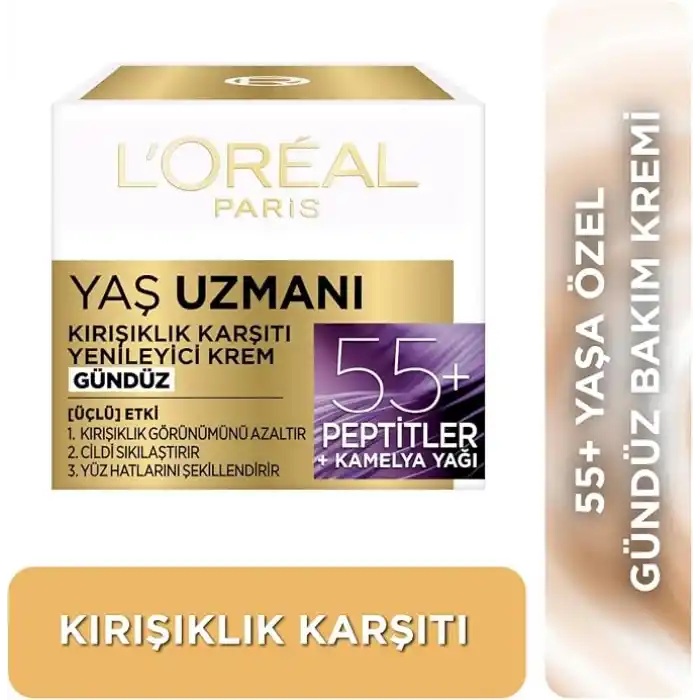 LOreal Paris Yaş Uzmanı 50+ Kırışıklık Karşıtı Yenileyici Krem
