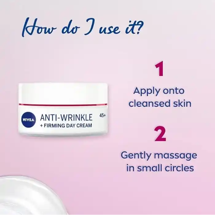 NIVEA Kırışıklık Karşıtı + Sıkılaştırıcı Krem Yaş 45+ (50 ml), Yaşa Özel Yüz Bakım Kremi, Kayısı Çekirdeği ve Shea Yağı ile Yoğun Cilt Bakım, UV Filtresi ile Güneş Koruması