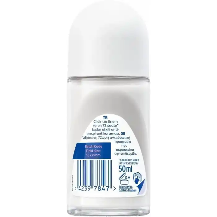 NIVEA Kadın Roll On Deodorant Fresh Cherry, 72 Saat Anti-perspirant Koruma, 50ml