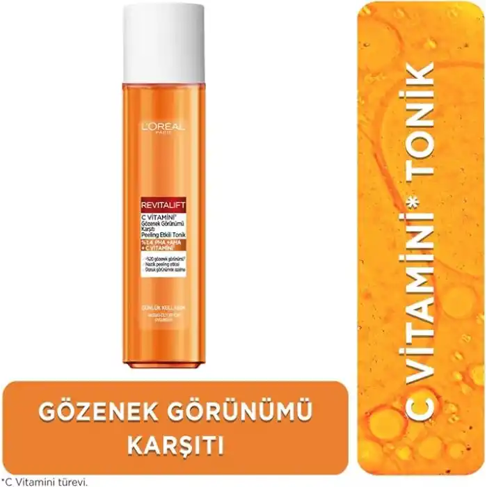 LOreal Paris Revitalift C Vitamini Gözenek Görünümü Karşıtı Peeling Etkili Tonik