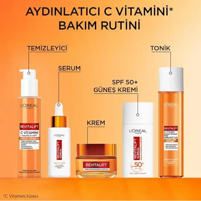 LOreal Paris Revitalift C Vitamini Gözenek Görünümü Karşıtı Peeling Etkili Tonik