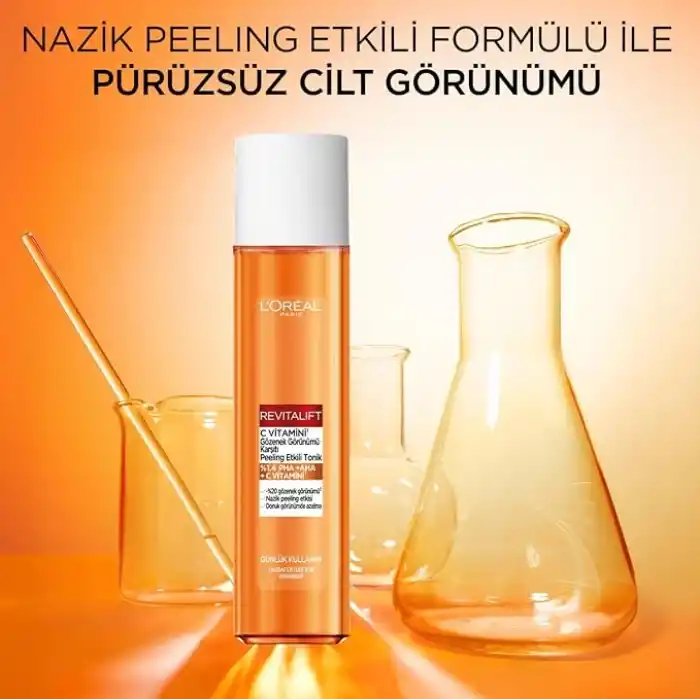 LOreal Paris Revitalift C Vitamini Gözenek Görünümü Karşıtı Peeling Etkili Tonik