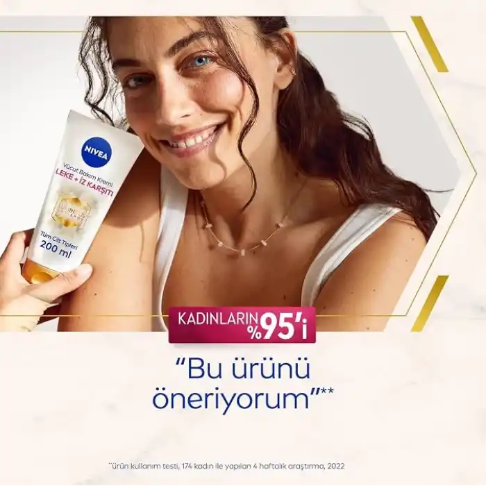 NIVEA Luminous630 Leke ve İz Karşıtı Vücut Bakım Kremi 200ml, Çatlak ve Güneş Lekesi İyileştirici, 48 Saat Nemlendirici