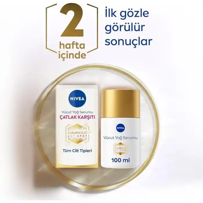 NIVEA Luminous630 Çatlak Karşıtı Vücut Yağ Serumu 100ml, Cilt Tonu Eşitleyici, 48 Saat Nemlendirici, Pürüzsüz Cilt Hissi