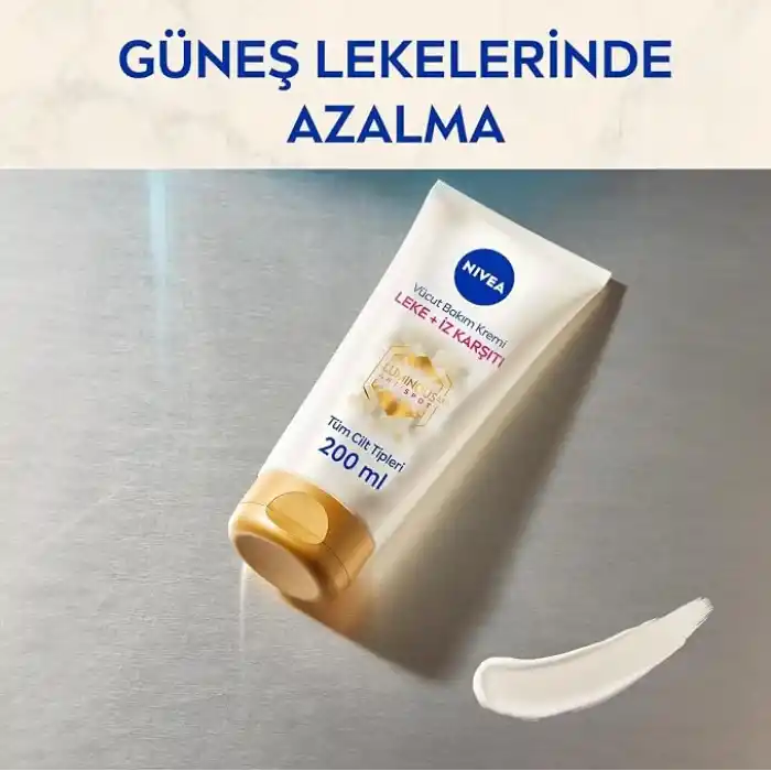 NIVEA Luminous630 Leke ve İz Karşıtı Vücut Bakım Kremi 200ml, Çatlak ve Güneş Lekesi İyileştirici, 48 Saat Nemlendirici