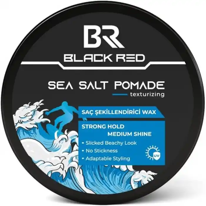 BLACK & RED Wax Saç Şekillendirici Wax Sea Salt Pomade Deniz Tuzlu Güçlü Tutuş - 120 ml