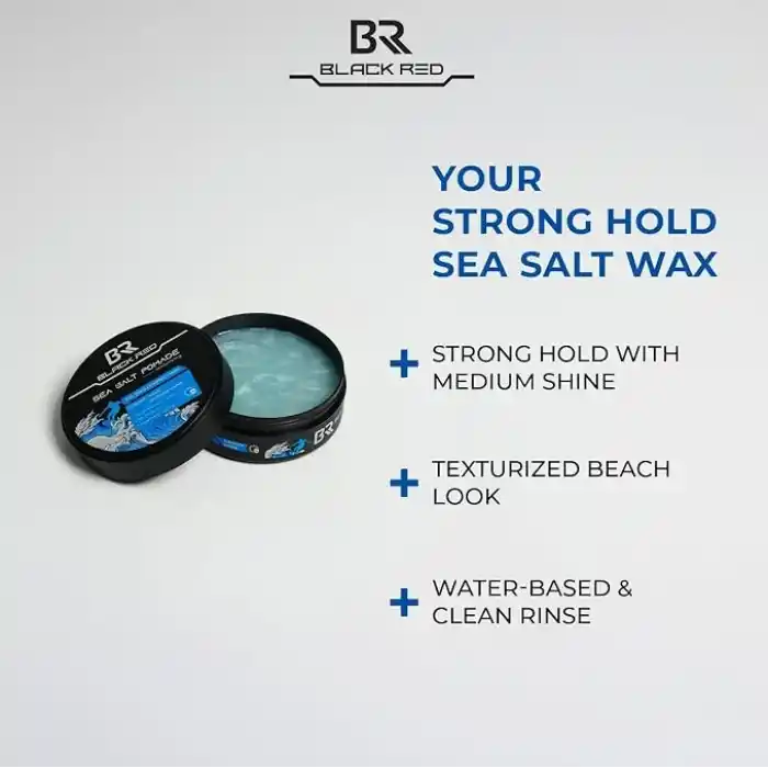 BLACK & RED Wax Saç Şekillendirici Wax Sea Salt Pomade Deniz Tuzlu Güçlü Tutuş - 120 ml