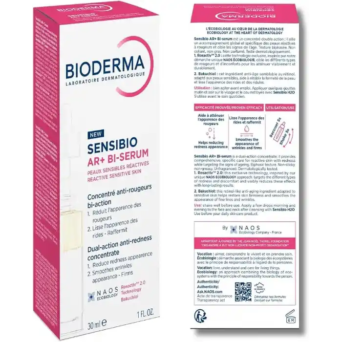 Bioderma Sensibio AR+ Kızarıklık Eğilimli Hassas Ciltler Kızarıklık ve Yaşlanma Karşıtı Bakuchiol Serum 30 ml