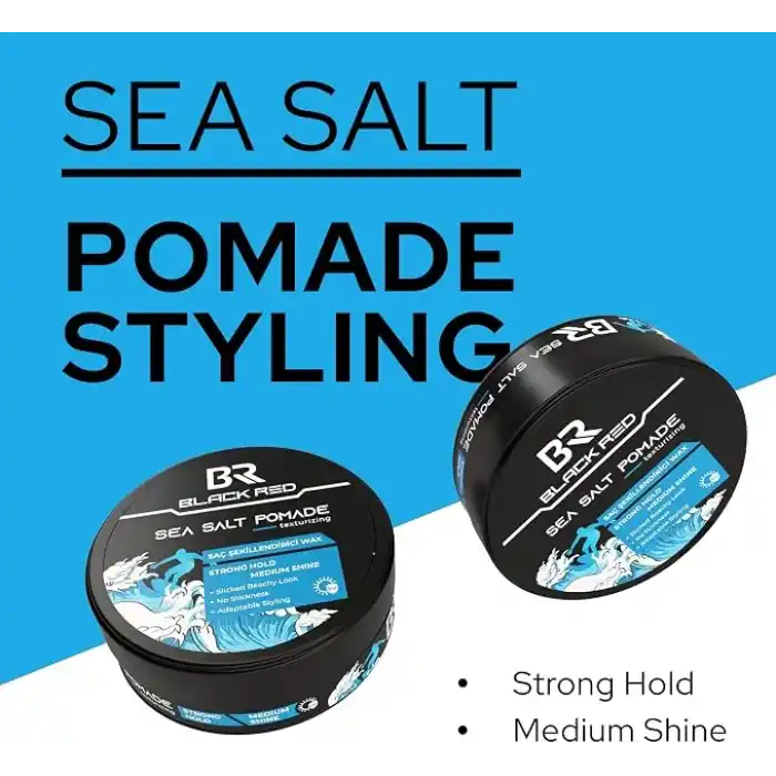 BLACK & RED Wax Saç Şekillendirici Wax Sea Salt Pomade Deniz Tuzlu Güçlü Tutuş - 120 ml