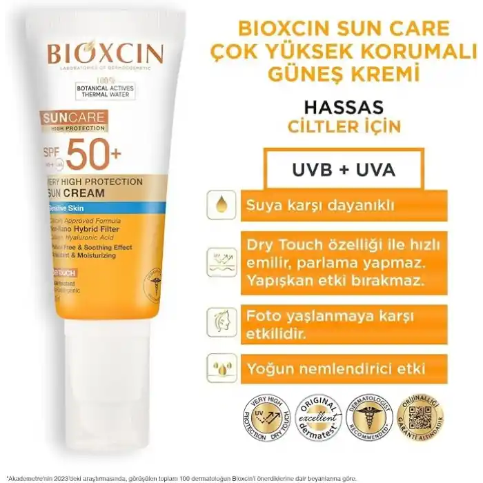 Bioxcin Hassas Ciltler İçin Çok Yüksek Korumalı Güneş Kremi 50 SPF 50 Ml