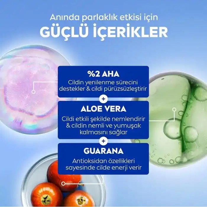 NIVEA Luminous630 Skin Glow Anında Aydınlatıcı Yüz Temizleme Jeli 150 ml, AHA, Aloe Vera, Pürüzsüzleştirici, Eşit Cilt Tonu, Parlak Cilt