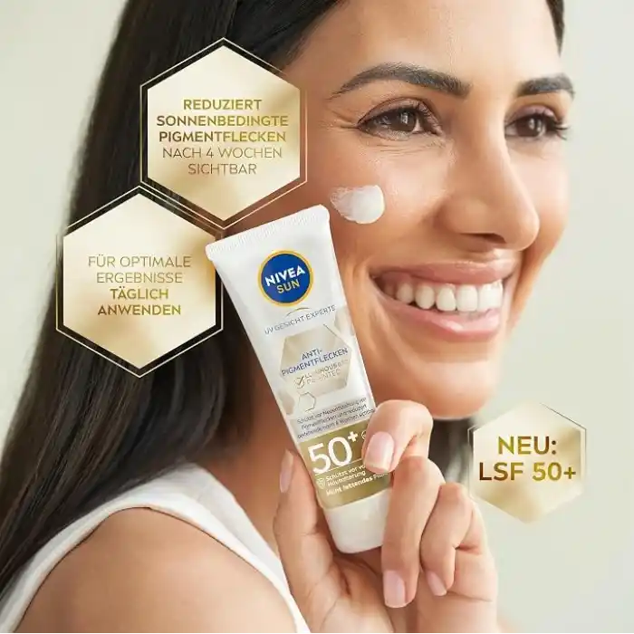 NIVEA Sun Luminous630 Leke Karşıtı Güneş Koruyucu Yüz Kremi 40 ml, SPF50, Hyalüronik Asit, E Vitamini, UVA/UVB