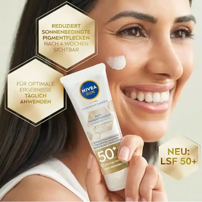 NIVEA Sun Luminous630 Leke Karşıtı Güneş Koruyucu Yüz Kremi 40 ml, SPF50, Hyalüronik Asit, E Vitamini, UVA/UVB