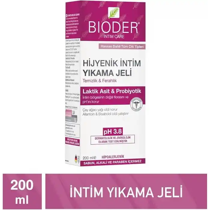 Bioder Hijyenik İntim Yıkama Jeli Hipoalerjenik Tüm Ciltler (1 x 200 mL)