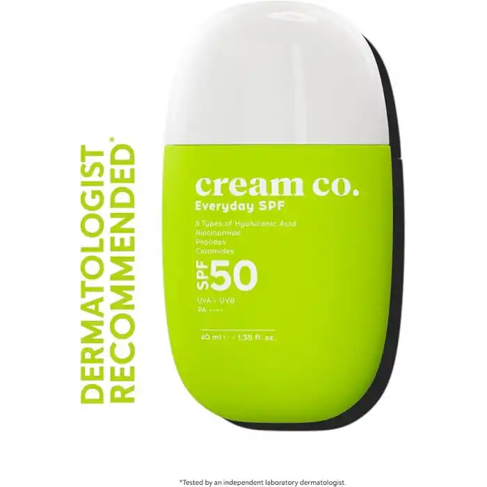 Cream Co. SPF50 Güneş Koruyucu Krem, Leke Karşıtı Nemlendirici Aydınlatıcı, 40 ML, Güneş Serumu