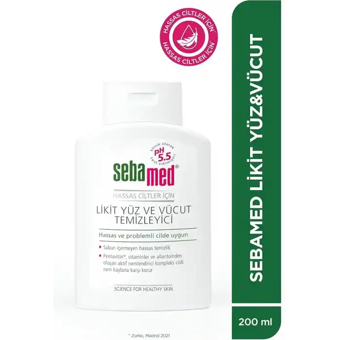 Sebamed Hassas Ciltler İçin Pentavitin Nemlendirici Etkili Yüz ve Vücut Temizleme Jeli 200 ml