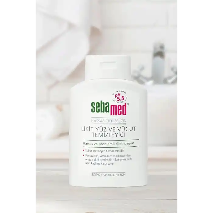 Sebamed Hassas Ciltler İçin Pentavitin Nemlendirici Etkili Yüz ve Vücut Temizleme Jeli 200 ml