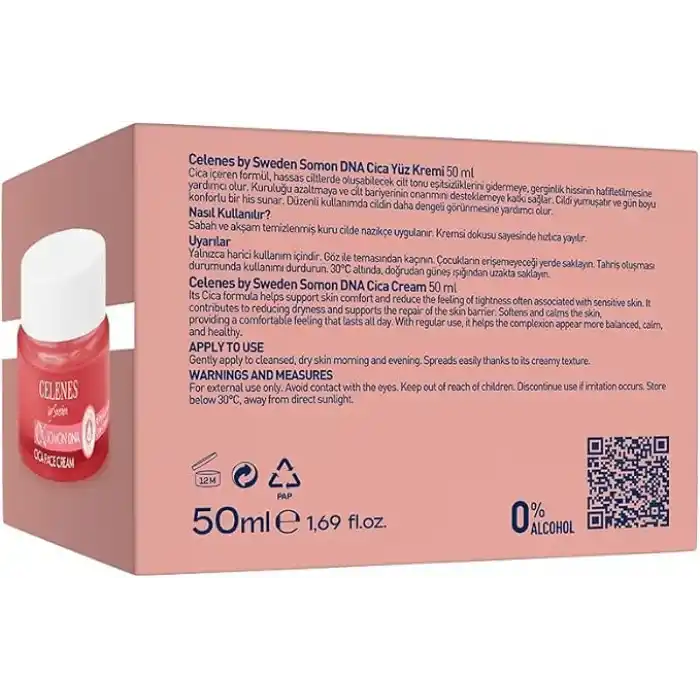 Celenes By Sweden Somon DNA PDRN Onarıcı & Yenileyici Cica Yüz Kremi, 50 ml