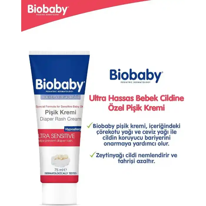 Biobaby Bebekler ve Çocuklar için Pişik Kremi (75 ml)