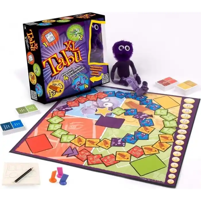 Hasbro Gaming Tabu XL Kutu Oyunu, 4 Farklı Oyun Alternatifi, Klasik Oyunun Yanı Sıra Çizerek, Tabu Kuklasıyla Anlatarak ve En Fazla 15 Kelime Kullanarak Tabu Oynayın