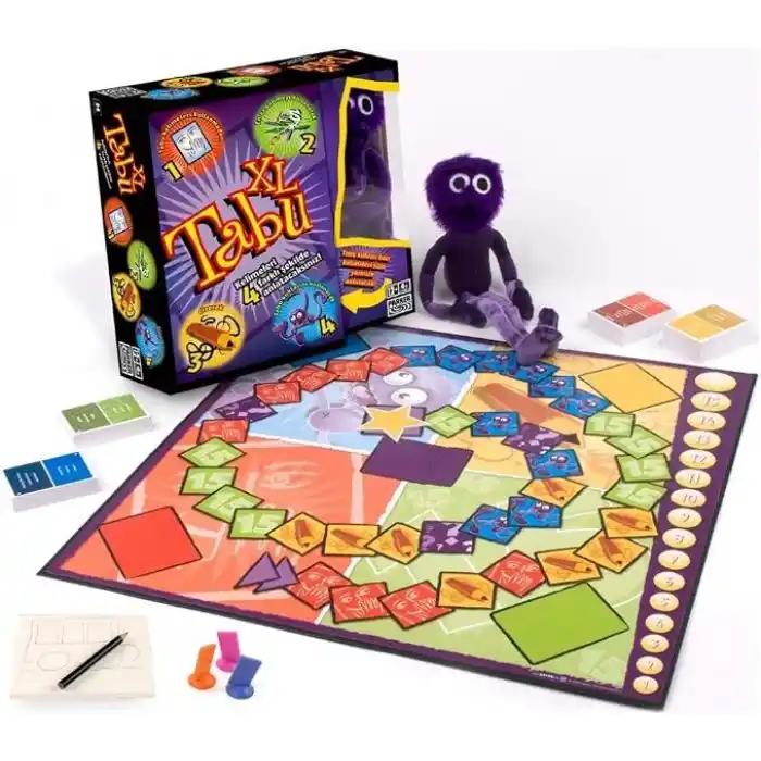 Hasbro Gaming Tabu XL Kutu Oyunu, 4 Farklı Oyun Alternatifi, Klasik Oyunun Yanı Sıra Çizerek, Tabu Kuklasıyla Anlatarak ve En Fazla 15 Kelime Kullanarak Tabu Oynayın