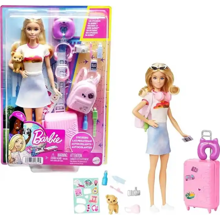 Barbie® Seyahatte Bebeği ve Aksesuarları