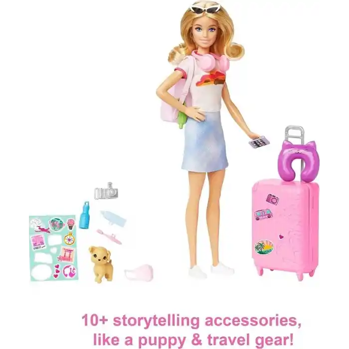 Barbie® Seyahatte Bebeği ve Aksesuarları