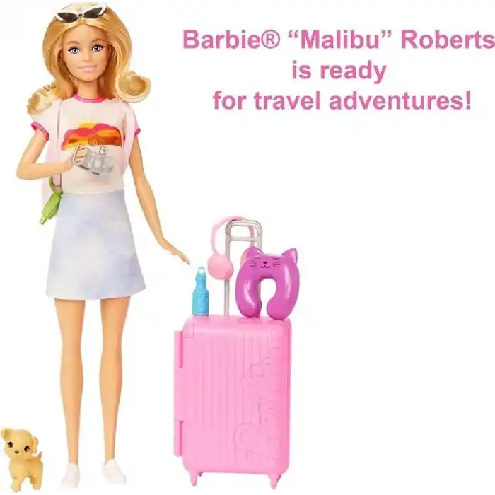 Barbie® Seyahatte Bebeği ve Aksesuarları