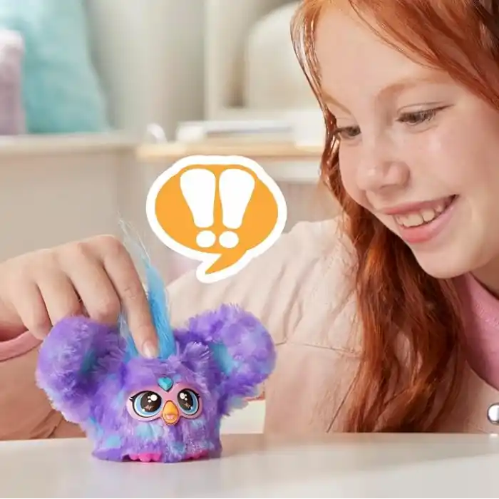 Furby Furblets Groo-Vee Mini Friend, 45+ Sounds & Music, Speaks Only Furbish, Electronic Plush Toys for 6 Year Olds & Up, Purple