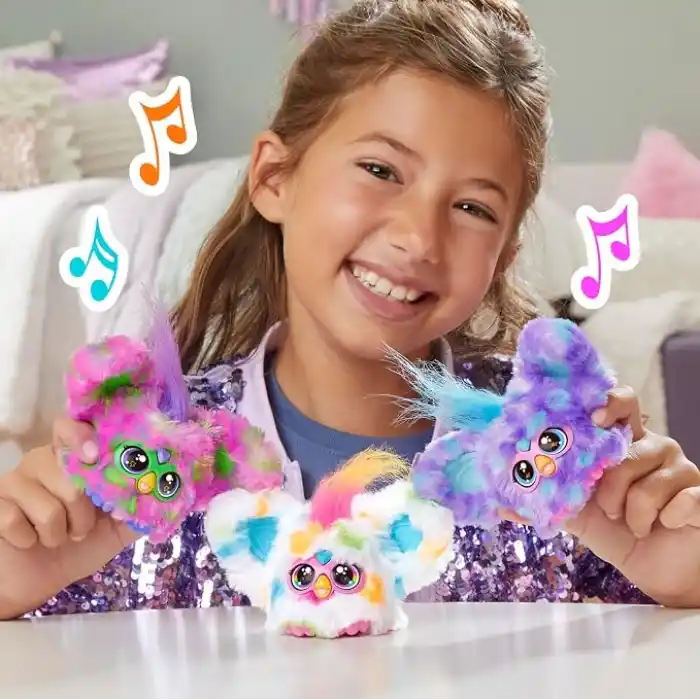 Furby Furblets Groo-Vee Mini Friend, 45+ Sounds & Music, Speaks Only Furbish, Electronic Plush Toys for 6 Year Olds & Up, Purple
