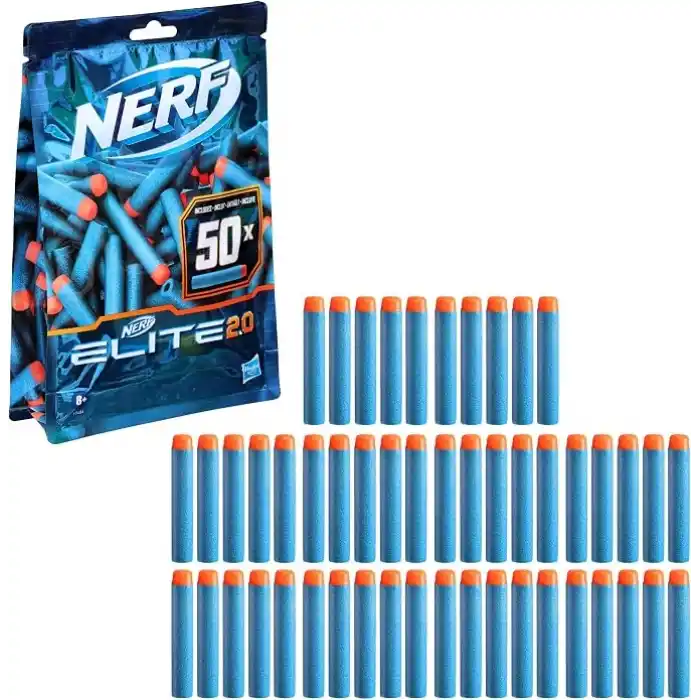 Nerf Elite 2.0 50 Dart Yedek Paketi, 50 Resmi Nerf Elite 2.0 Dart İçerir, Tüm Nerf Elite Atıcılarla Uyumludur