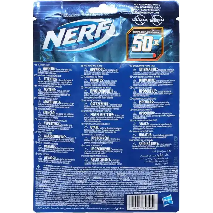Nerf Elite 2.0 50 Dart Yedek Paketi, 50 Resmi Nerf Elite 2.0 Dart İçerir, Tüm Nerf Elite Atıcılarla Uyumludur