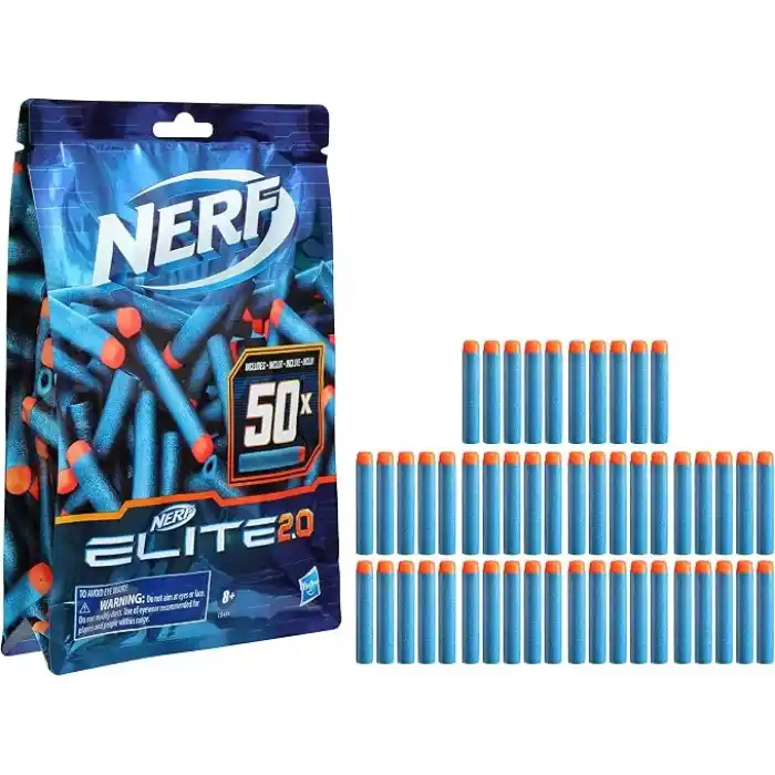 Nerf Elite 2.0 50 Dart Yedek Paketi, 50 Resmi Nerf Elite 2.0 Dart İçerir, Tüm Nerf Elite Atıcılarla Uyumludur
