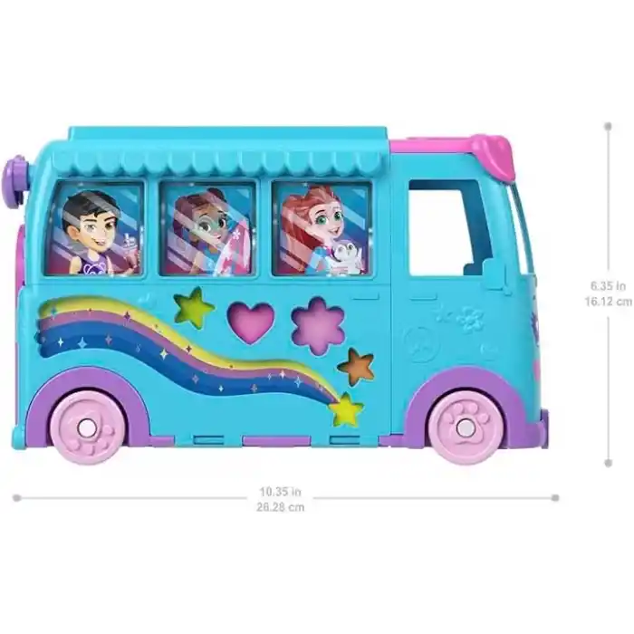 POLLY POCKET™ KARAVAN MACERASI™ Polly Pocket Karavan Macerası oyun seti, mikro bebekler, dönüştürülebilir karavan, evcil hayvanlar ve oyuncak araba JCC22