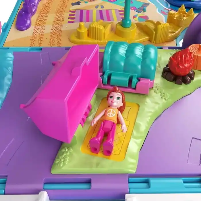 POLLY POCKET™ KARAVAN MACERASI™ Polly Pocket Karavan Macerası oyun seti, mikro bebekler, dönüştürülebilir karavan, evcil hayvanlar ve oyuncak araba JCC22