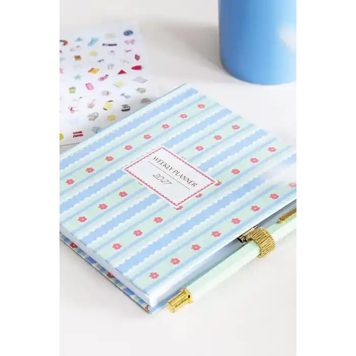 Matt Notebook 2027 Yılı Kare Haftalık Ajanda 15x15 cm Çiçekler