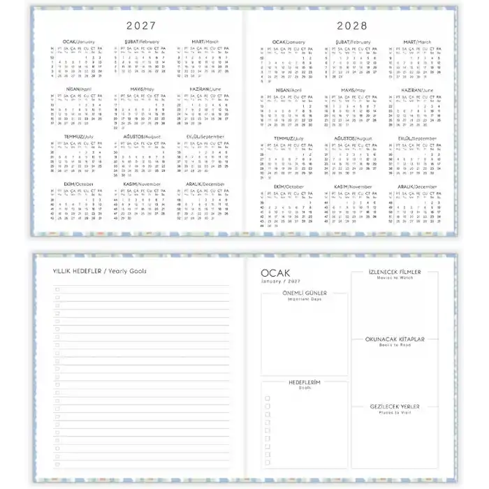 Matt Notebook 2027 Yılı Kare Haftalık Ajanda 15x15 cm Çiçekler